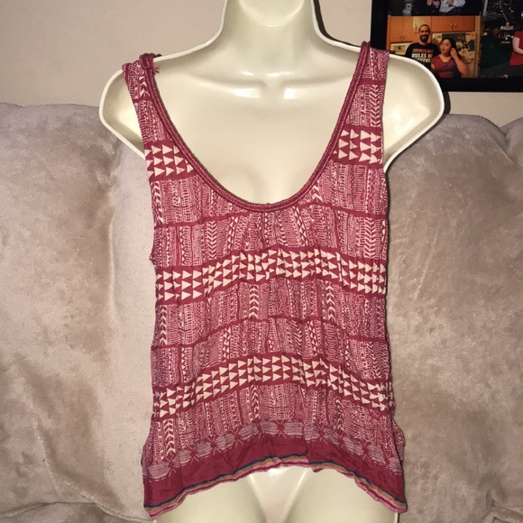 Lucky π brand medium red white tank with multi color and tassels π - Picture 2 of 5